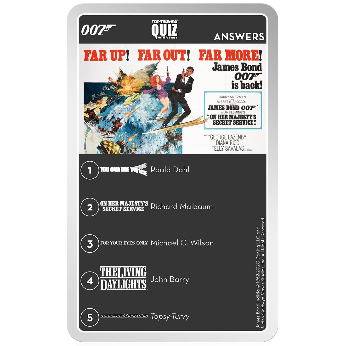 Top Trumps Quiz  James Bond 007(deleted)  /Toys