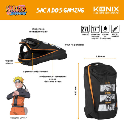 Konix Naruto 17" Gaming BackPack (Black) /Merch