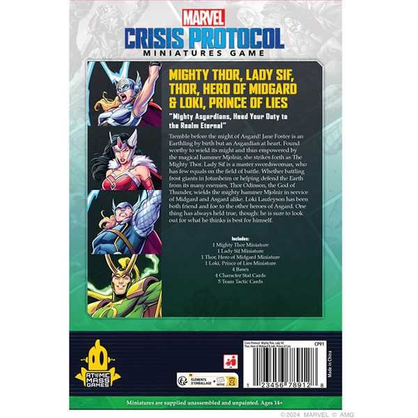 Mighty Thor, Lady Sif, Thor, Hero of Midgard & Loki, Prince of Lies Marvel Crisi