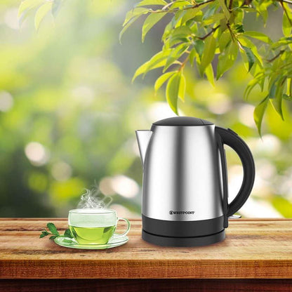 Westpoint 1.7L Deluxe Kettle 1850-2200W (Stainless Steel & Black) (UK Plug)