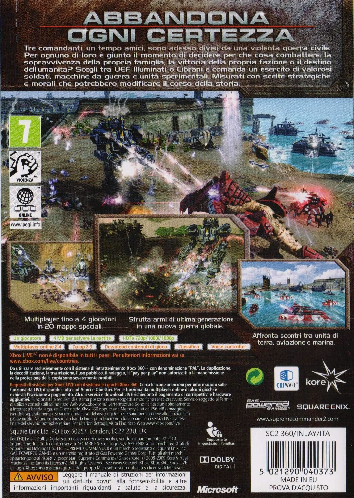 Supreme Commander 2 (Italian Box - EFIGS In Game) (DELETED TITLE)