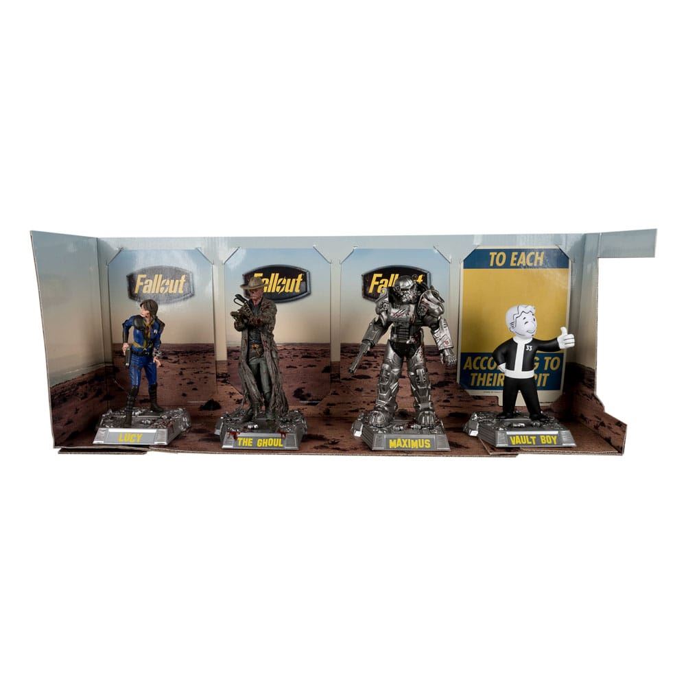 Fallout Movie Maniacs PVC Statue 4-Pack Lucy, Maximus, The Ghoul & Vault Boy 15