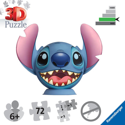 Lilo & Stitch 3D Puzzle Ball with Ears Stitch (77 pieces)