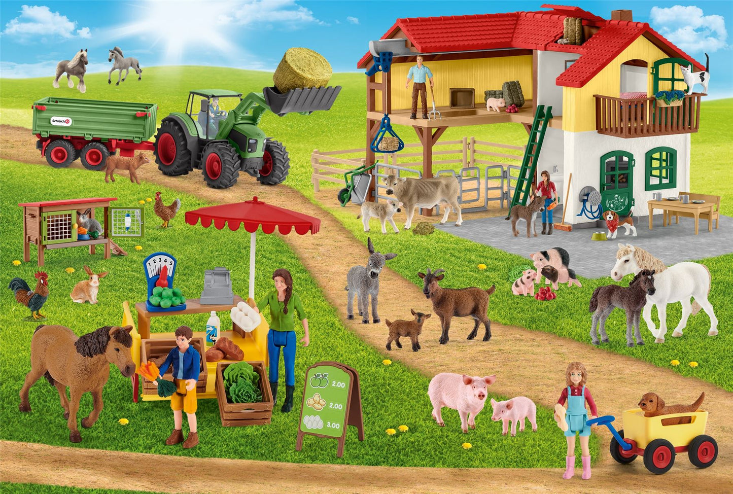 Schleich: The Farmers' Market (100pc) inc. 1 figure
