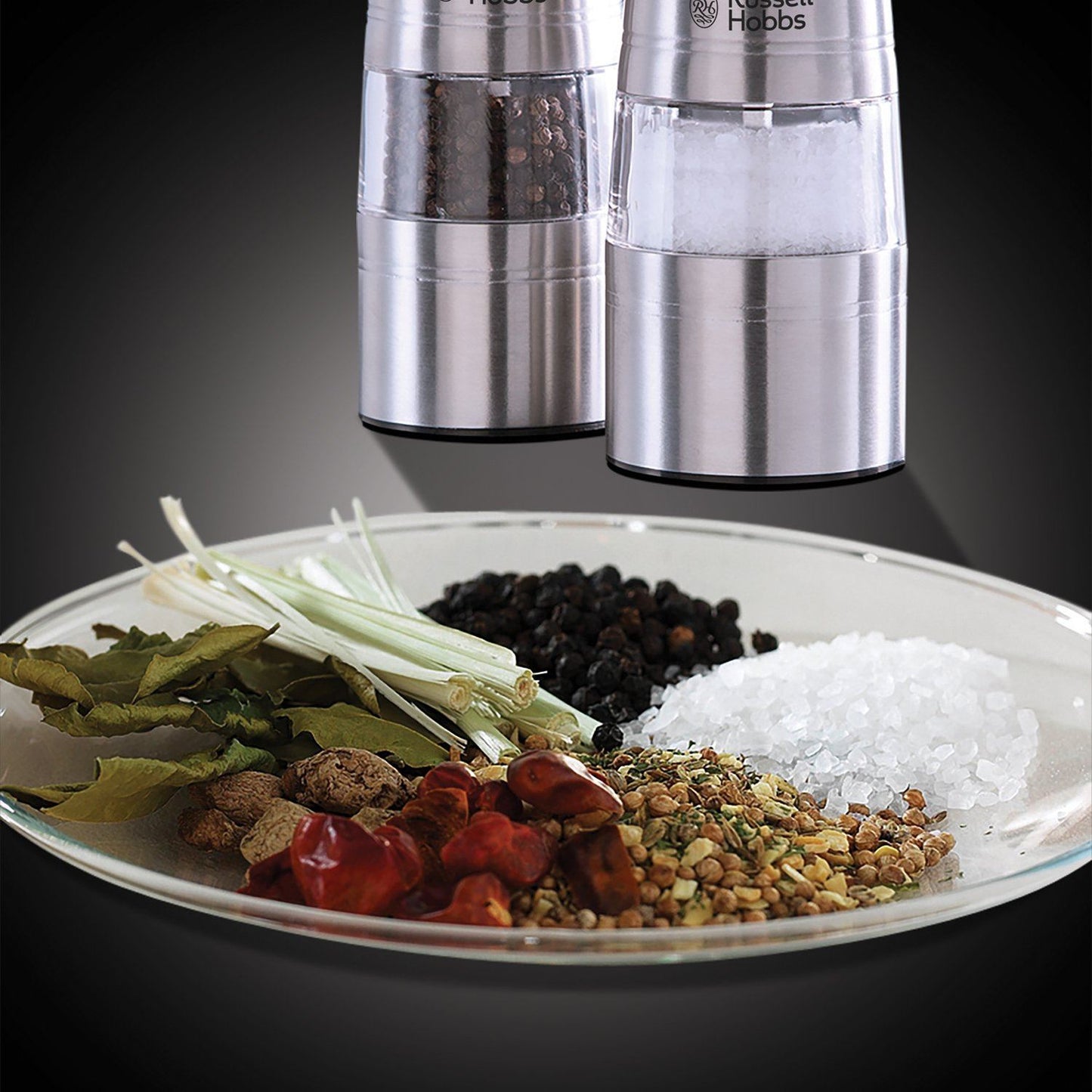 Russell Hobbs - Battery Powered Salt and Pepper Grinders - Stainless Steel /Home