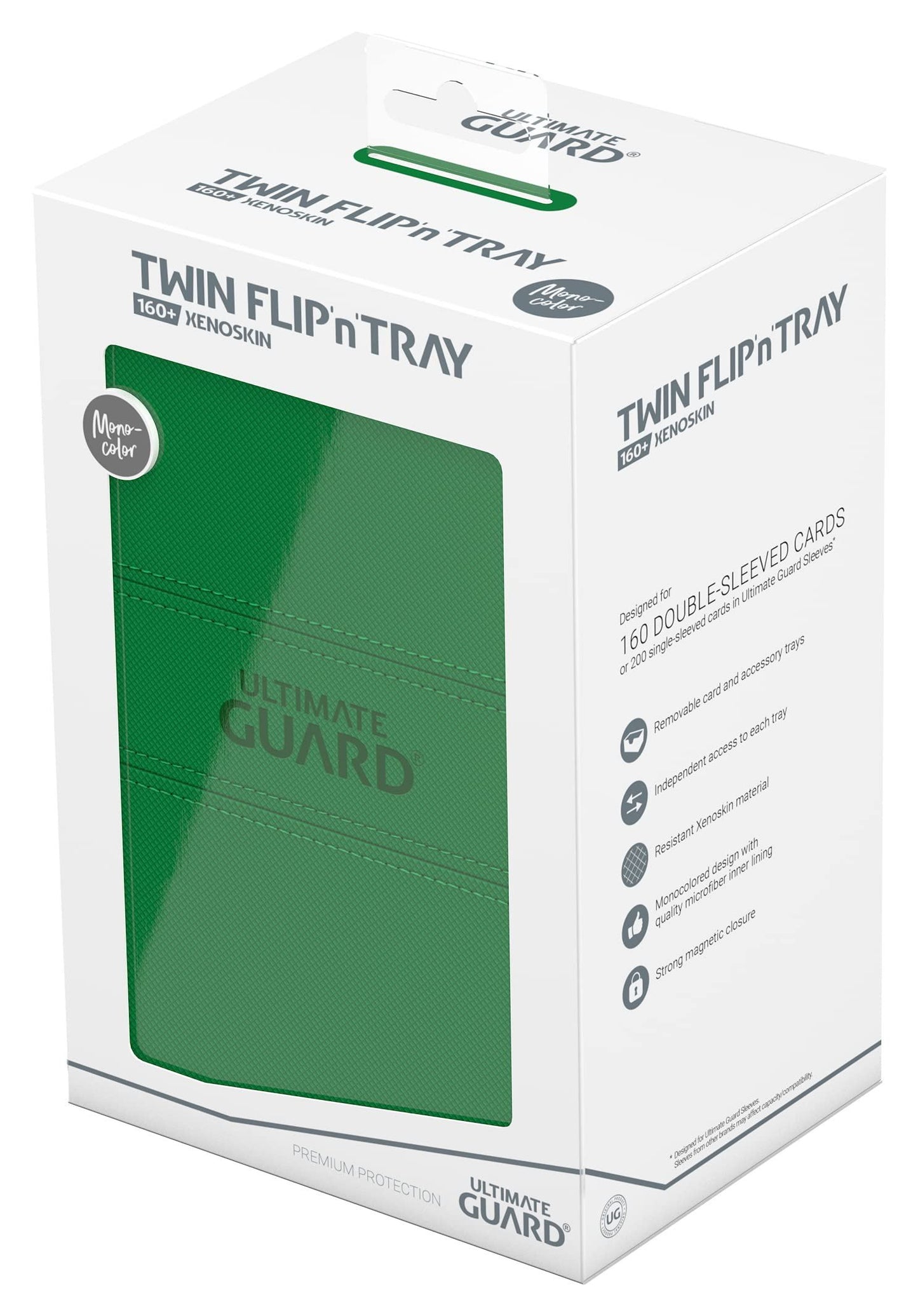 Ultimate Guard Twin Flip`n`Tray 160+ XenoSkin Monocolor Green