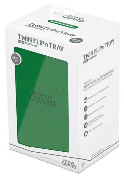 Ultimate Guard Twin Flip`n`Tray 160+ XenoSkin Monocolor Green