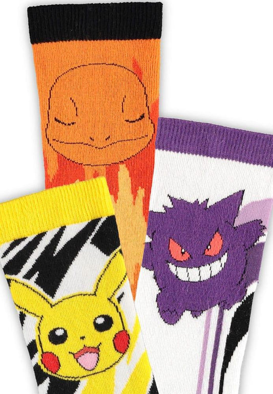Pok?mon Socks 3-Pack Pikachu, Charmander, Gengar 43-46