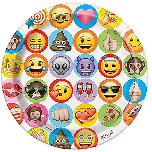 Unique Party 50915 - Celebration Emoji Party Plates, Pack of 8 /Homeware