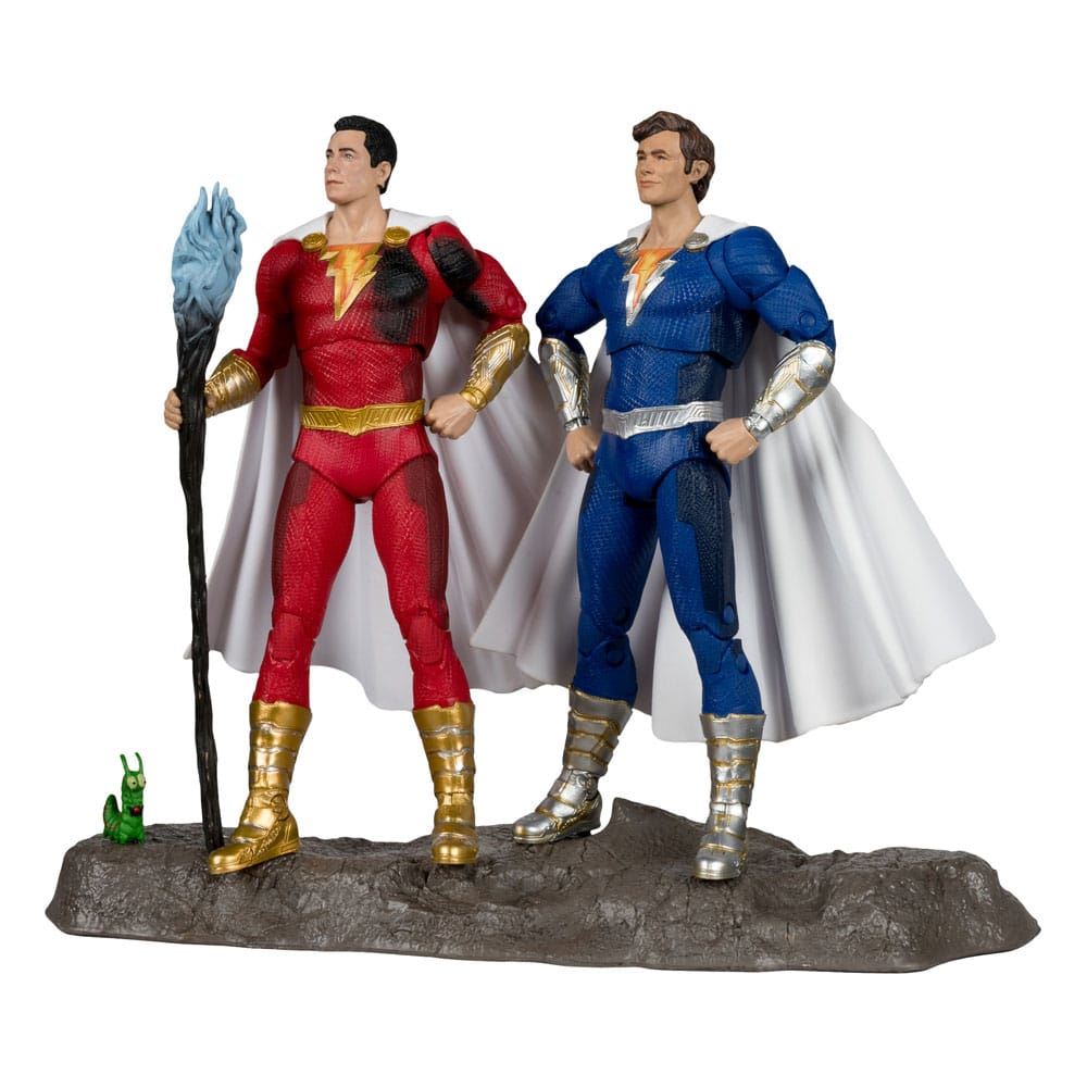 DC Multiverse Figures 2Pk Shazam Battle Damage & Freddie Freeman Gold Label 18cm