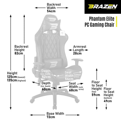 Brazen Phantom Elite Gc B/R Gaming Furniture