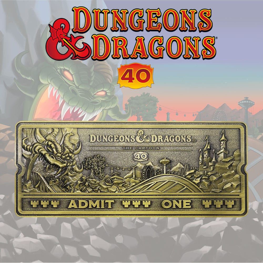Dungeons & Dragons The Cartoon Replica 40th Anniversary Rollercoaster Ticket Lim