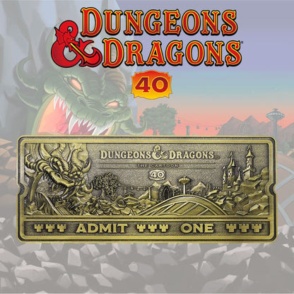 Dungeons & Dragons The Cartoon Replica 40th Anniversary Rollercoaster Ticket Lim