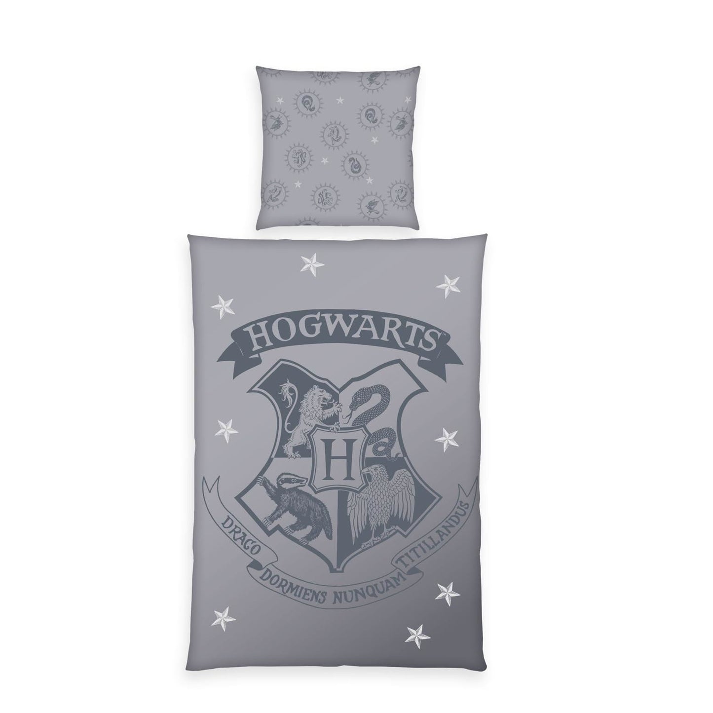 Harry Potter Duvet Set Grey 135 x 200 cm / 80 x 80 cm