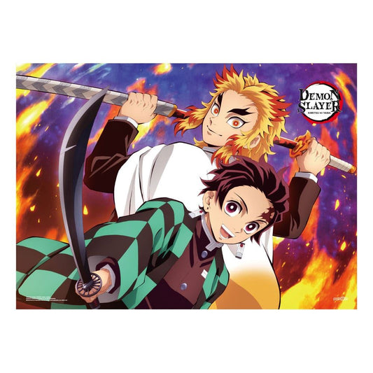 Demon Slayer: Kimetsu no Yaiba Fabric Poster Tanjiro And Kyojuro Rengoku 84 x 11