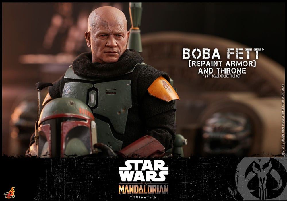 Star Wars: The Mandalorian Action Figure 1/6 Boba Fett Repaint Armor and Throne