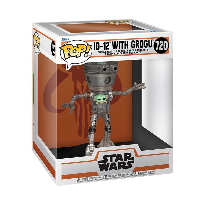 Star Wars: The Mandalorian POP Deluxe Bobblehead Figure IG-12 w/Grogu 17cm