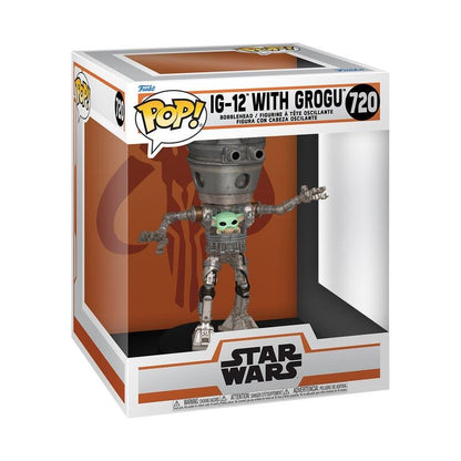 Star Wars: The Mandalorian POP Deluxe Bobblehead Figure IG-12 w/Grogu 17cm