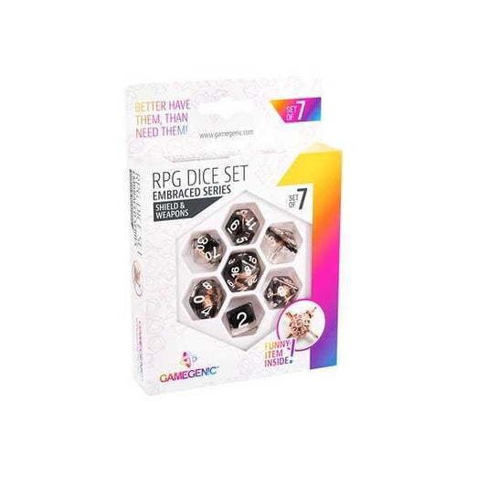 UNIT Gamegenic Embraced Series - Shield & Weapons - RPG Dice Set (7pcs) Multicol