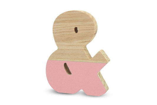 La Lluna0211000-& & Semi-Lacquered Pine Letter (Pink) /Toys