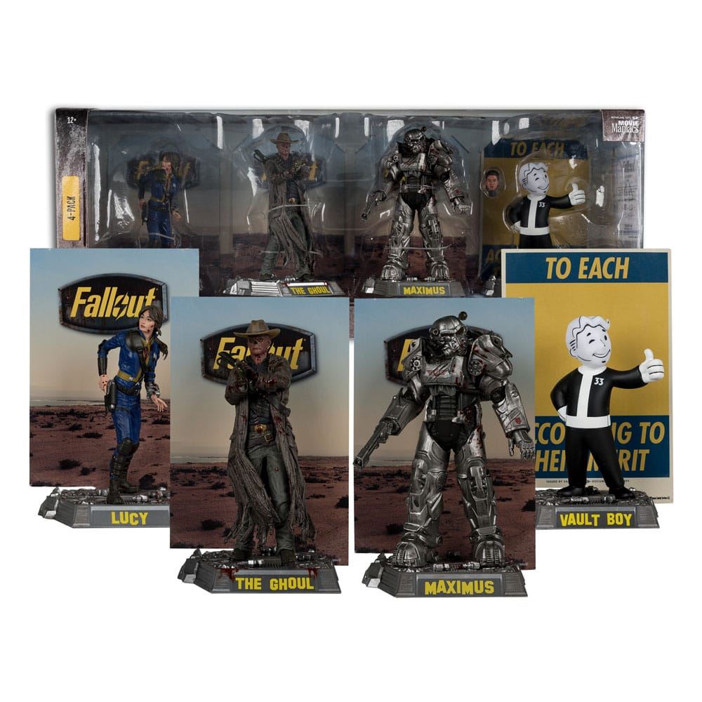 Fallout Movie Maniacs PVC Statue 4-Pack Lucy, Maximus, The Ghoul & Vault Boy 15