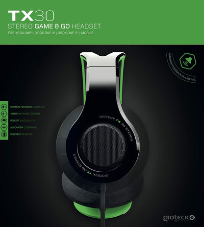 Gioteck - TX30 Stereo Gaming & Go Headset (Green) /Xbox One