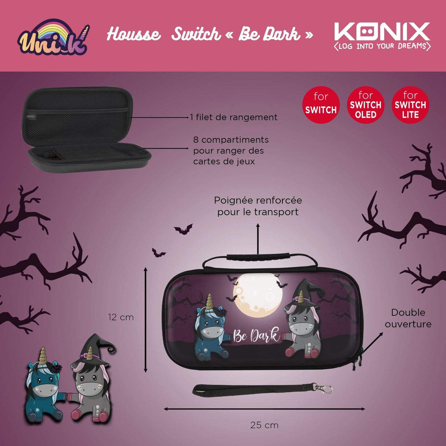 Konix Unik Switch Protective Carry Bag (Unicorn Be Dark) /Switch