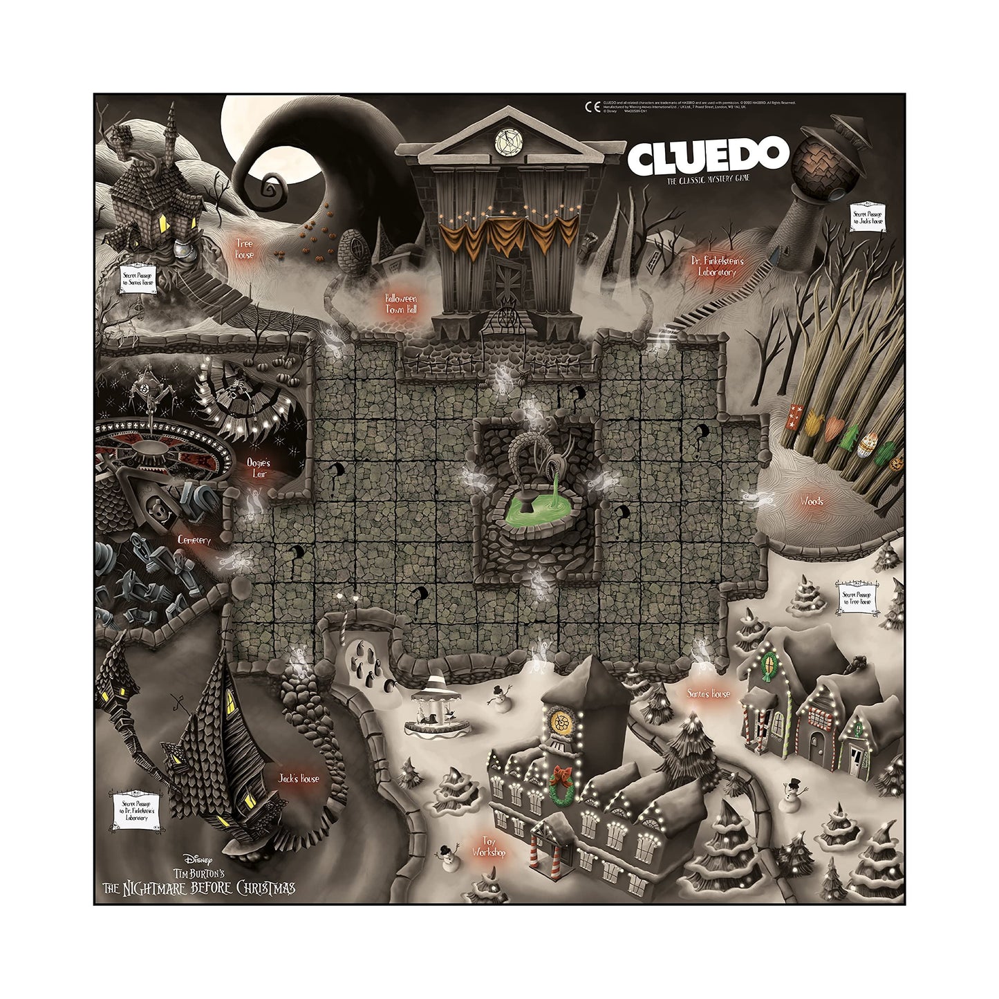 Winning Moves Nightmare Before Christmas Cluedo Board Game, Join Jack, Sally, Dr