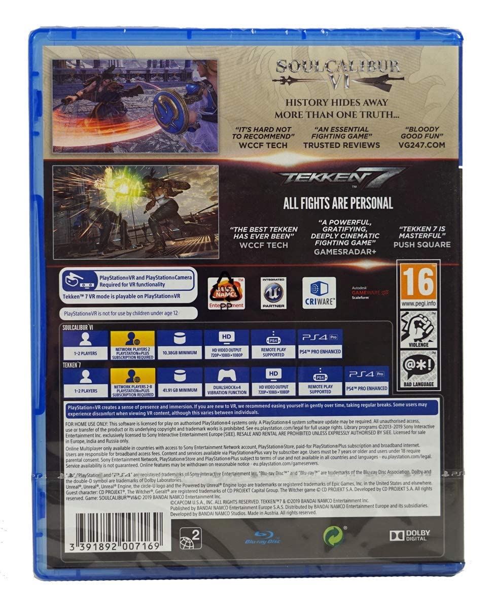 Tekken 7 & Soul Calibur VI (Double Pack) /PS4 *New & Sealed*