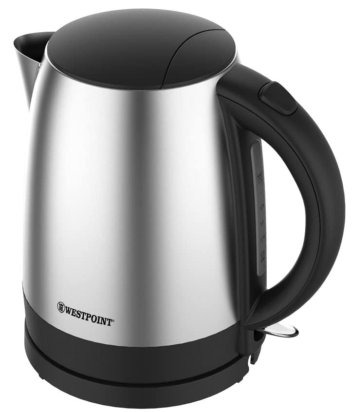 Westpoint 1.7L Deluxe Kettle 1850-2200W (Stainless Steel & Black) (UK Plug)