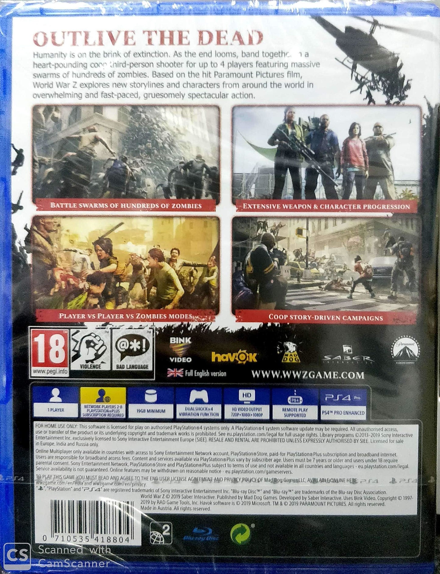 World War Z (PS4) [video game] *New & Sealed*