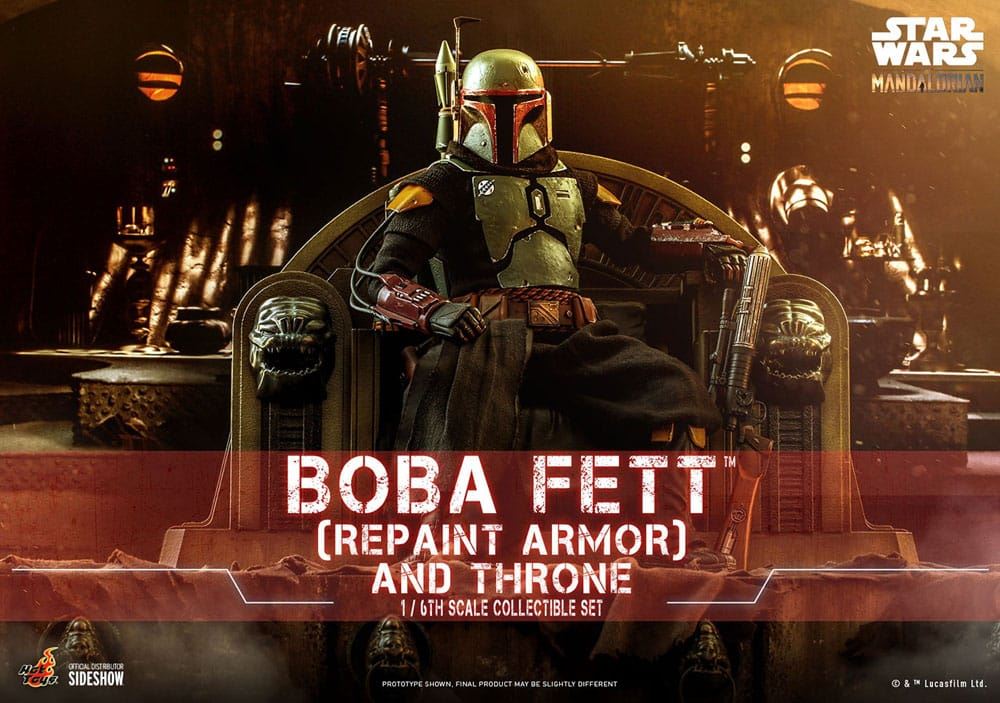 Star Wars: The Mandalorian Action Figure 1/6 Boba Fett Repaint Armor and Throne